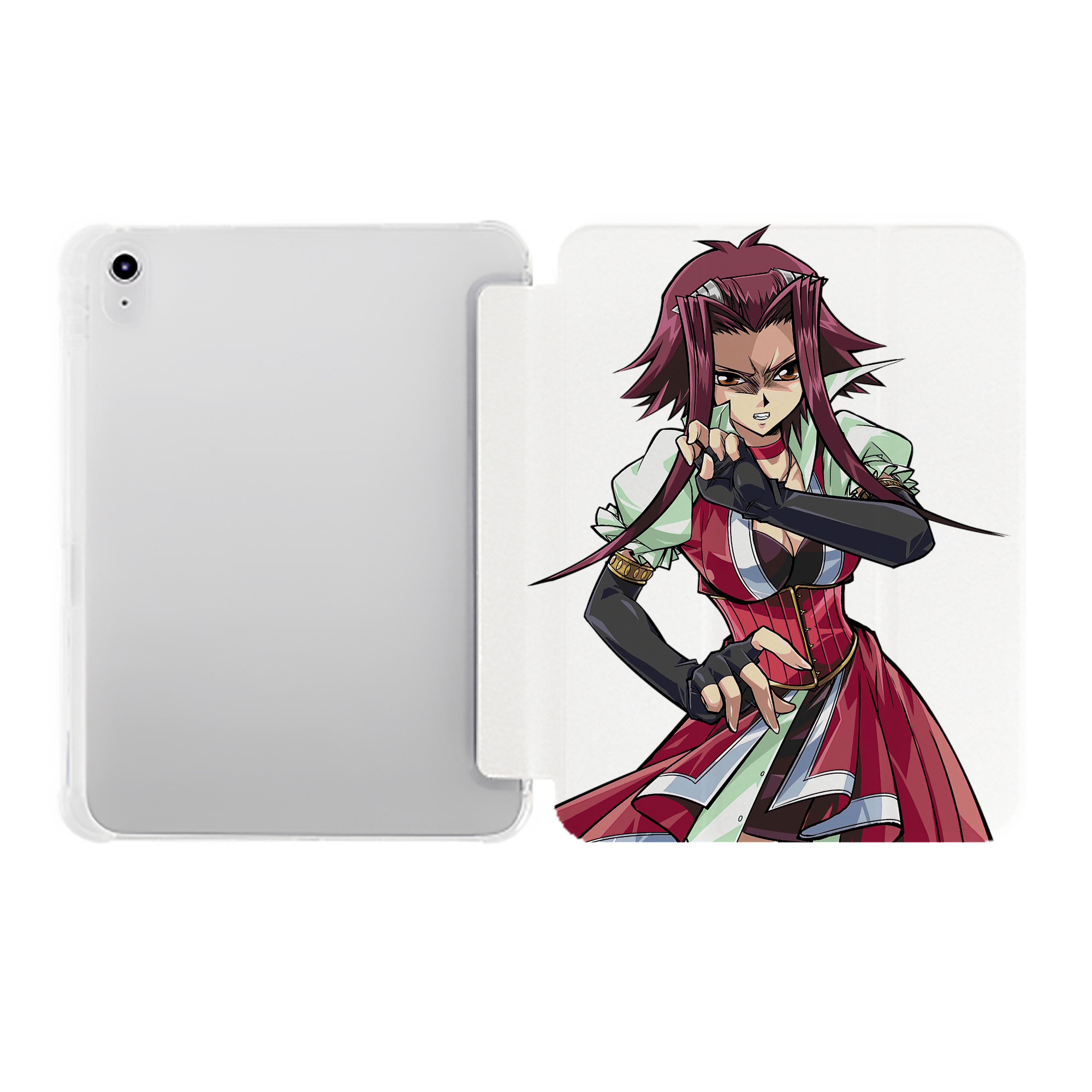 （画像用） 遊☆戯☆王 Yu-Gi-Oh! IPad ケース ペン収納付き 三つ折りスタンド PUレザー×シリコン 対応機種9.5/10.5/10.9インチ
